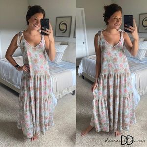 Floral Tiered Maxi Dress Size M